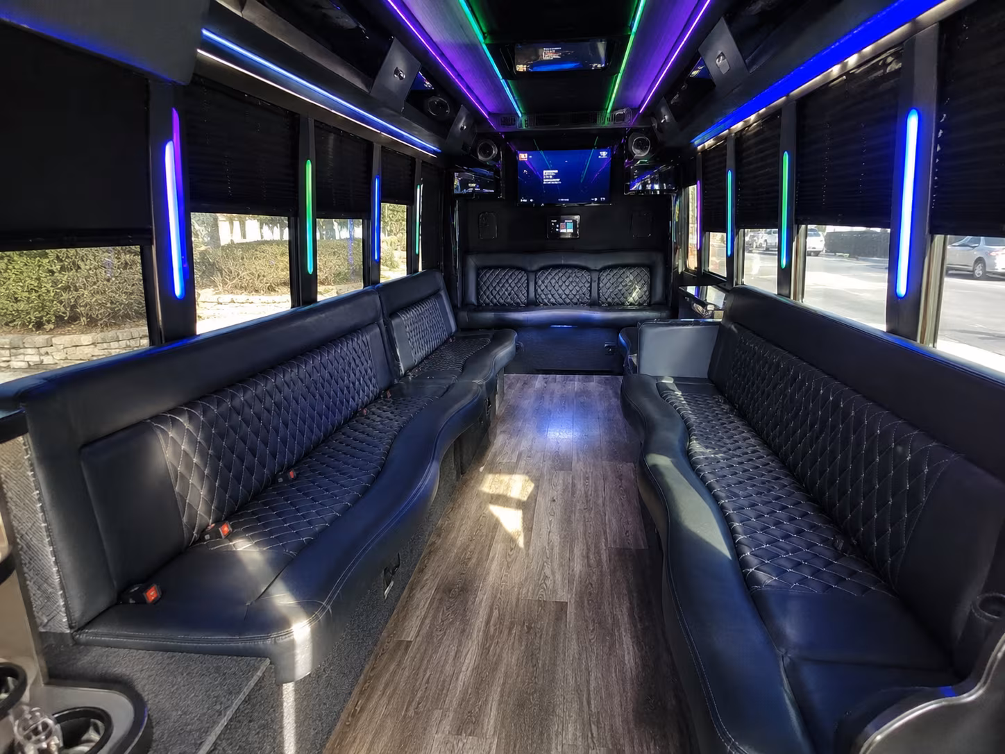 littleton 15 passenger party bus interior