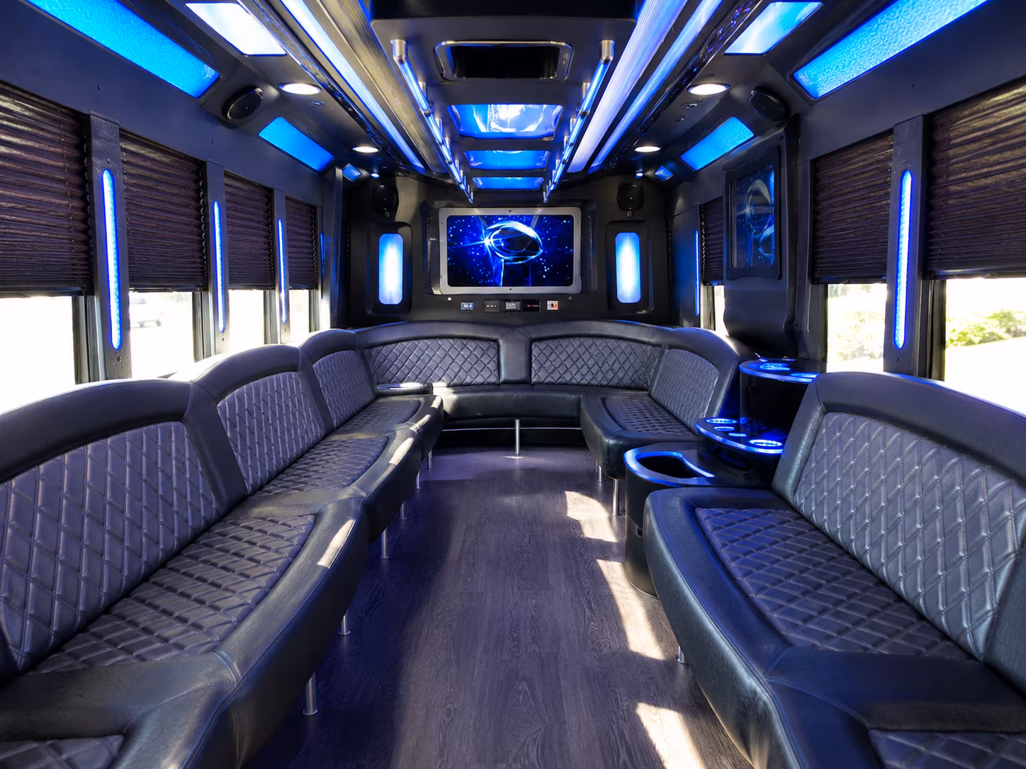 littleton 28 passenger party bus inside