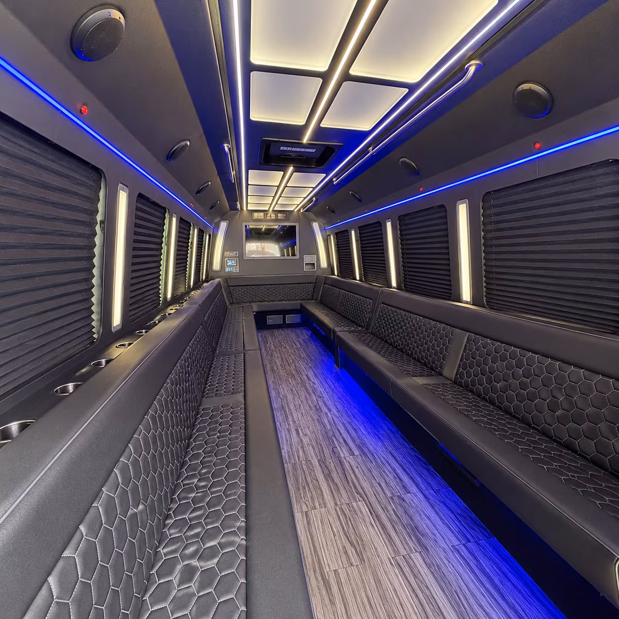 littleton 30 passenger party bus interior