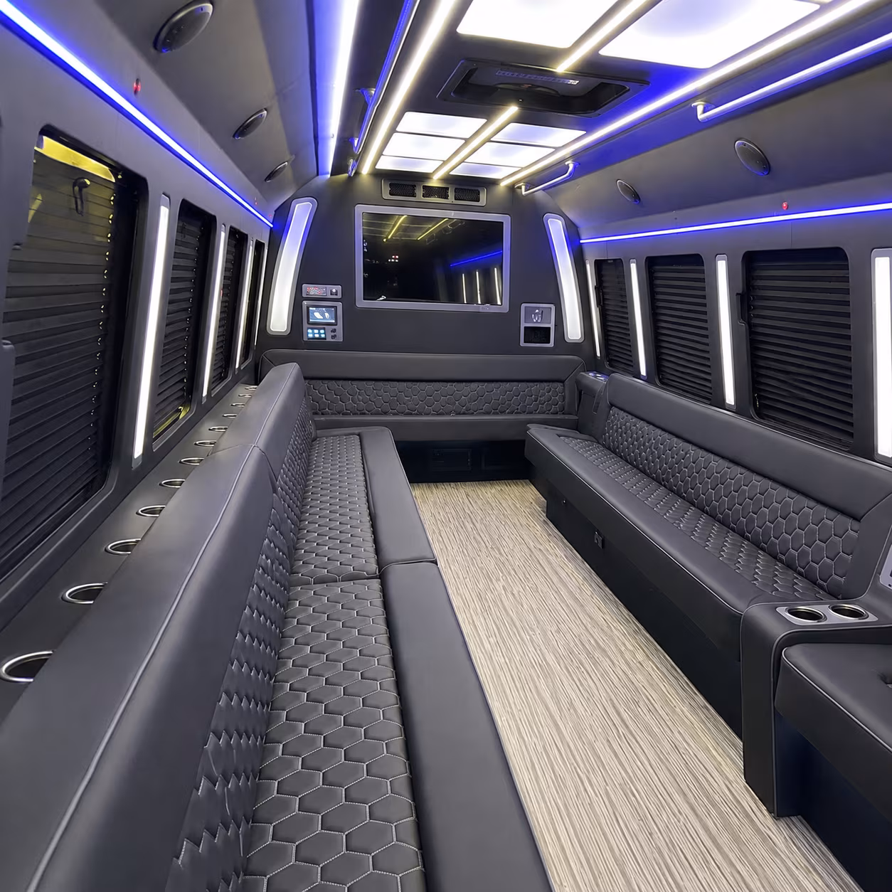 littleton 40 passenger party bus inside