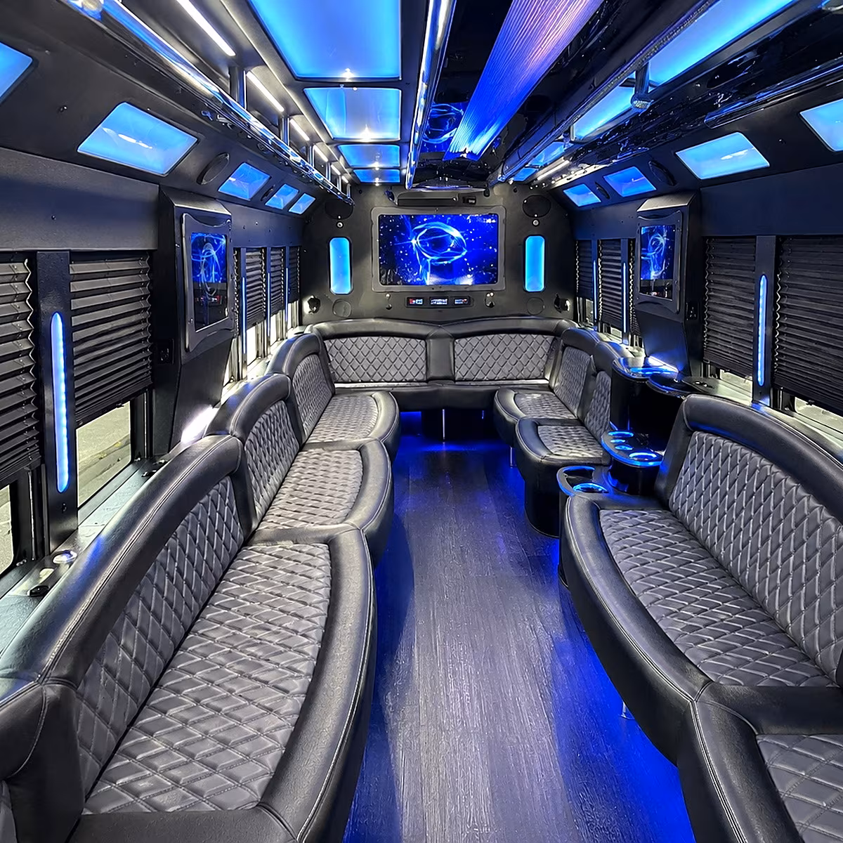 littleton 50 passenger party bus interior