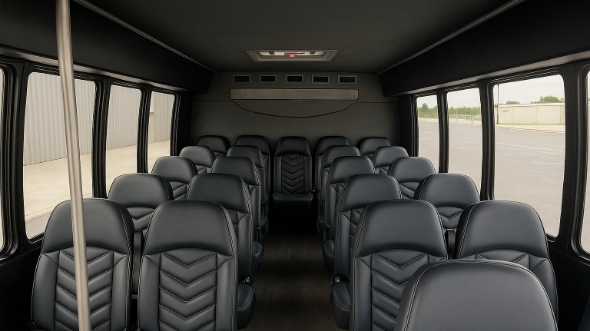 Interior of Charter Bus Company Highlands Ranch's 25 Passenger Mini bus in Highlands Ranch