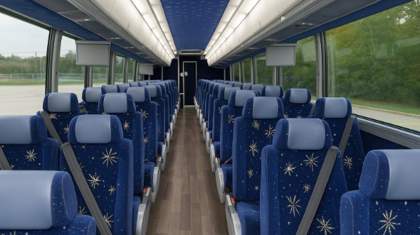 Interior of Charter Bus Company Highlands Ranch's 56 Passenger Charter Bus in Highlands Ranch