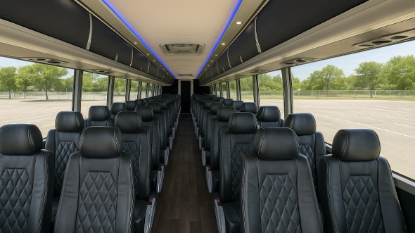 littleton 50 passenger charter bus inside